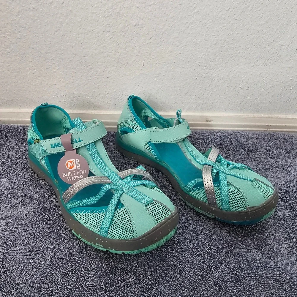 Merrell Girls Hydro Monarch Turquoise Water Sandals Shoes MY54845 Size 6M NEW